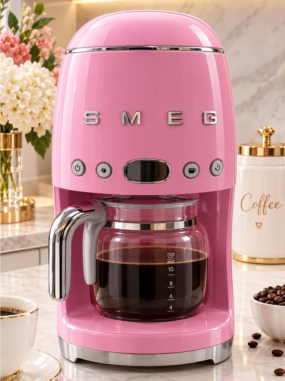 Smeg new Pink Retro Drip Coffee Maker